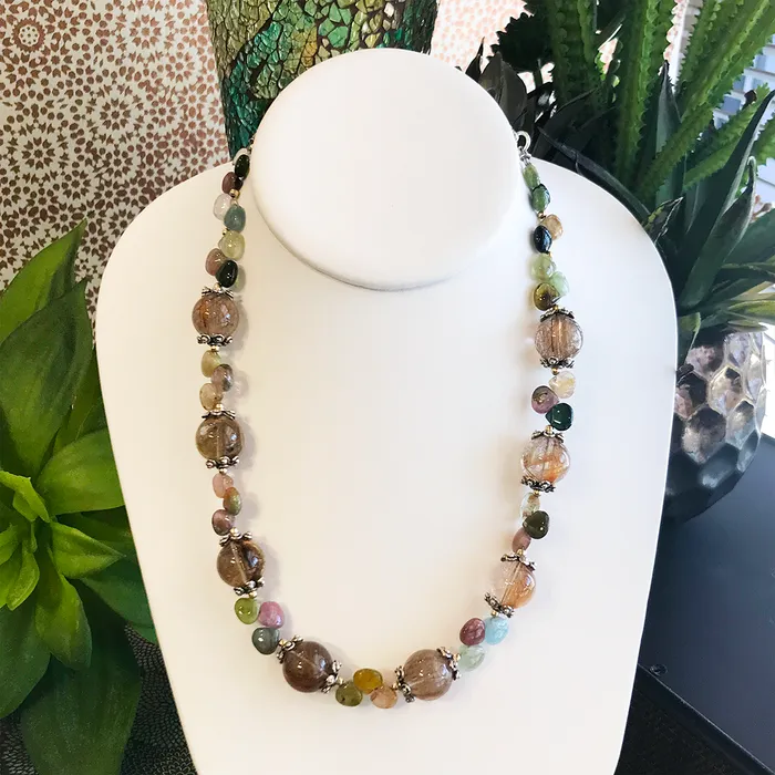 Necklaces Elisa Ilana Rutilated Quartz and Tourmaline Necklace343149 Necklaces Elisa Ilana Rutilated Quartz and Tourmaline Necklace343149