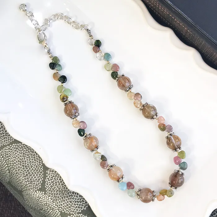 Necklaces Elisa Ilana Rutilated Quartz and Tourmaline Necklace343149 Necklaces Elisa Ilana Rutilated Quartz and Tourmaline Necklace343149