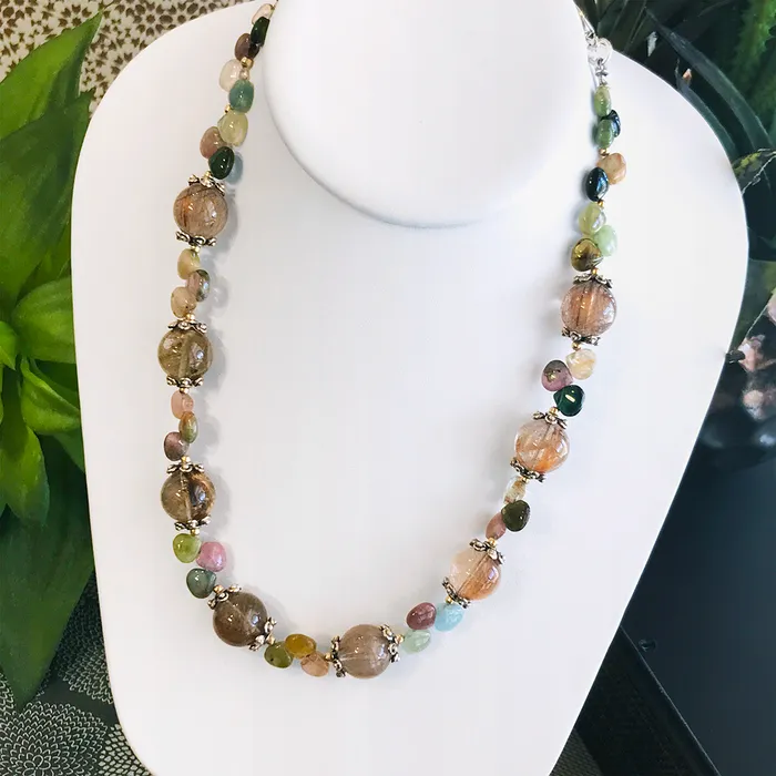 Necklaces Elisa Ilana Rutilated Quartz and Tourmaline Necklace343149 Necklaces Elisa Ilana Rutilated Quartz and Tourmaline Necklace343149