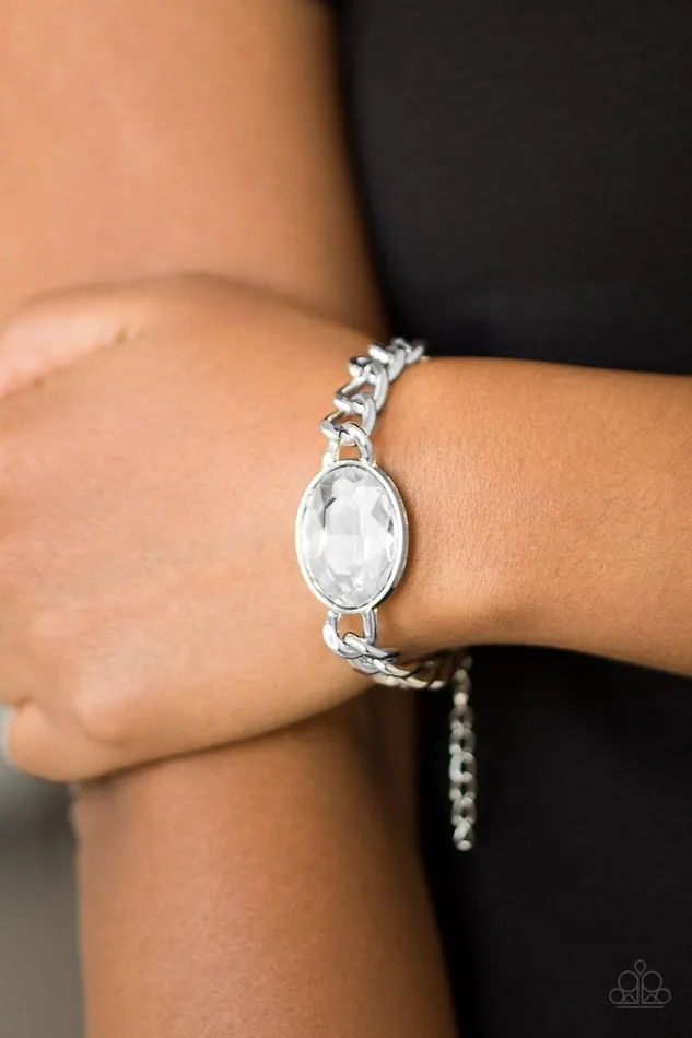 Luxury Lush White Bracelet Jewelry by Bretta Paparazzi Accessories Bracelets