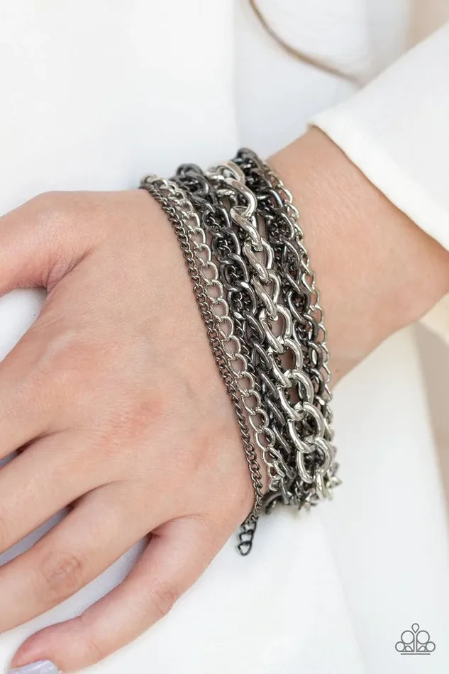 Metallic Horizon Black Bracelet Jewelry by Bretta Paparazzi Accessories Bracelets