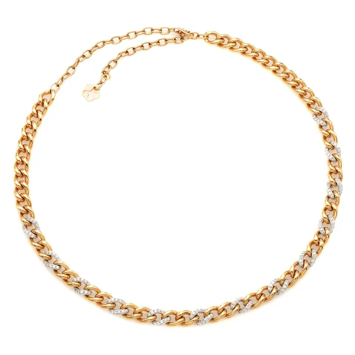 Necklaces YaninaCo Jewelry Yellow and White Gold Alternating Link Necklace