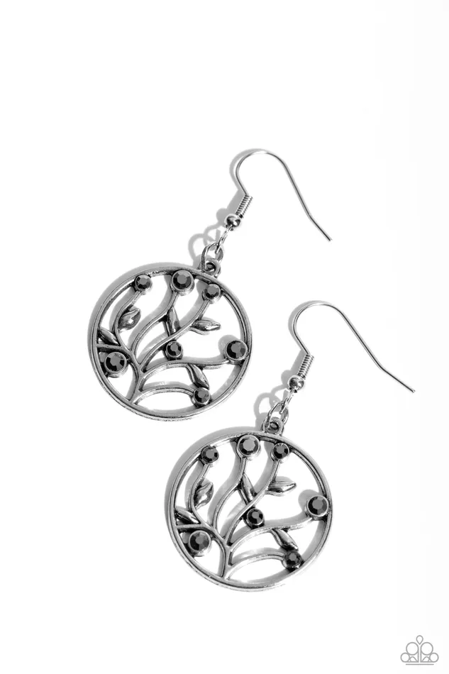 Paparazzi Accessories Bedazzlingly Branching Silver Earrings Jewelry by Bretta Earrings