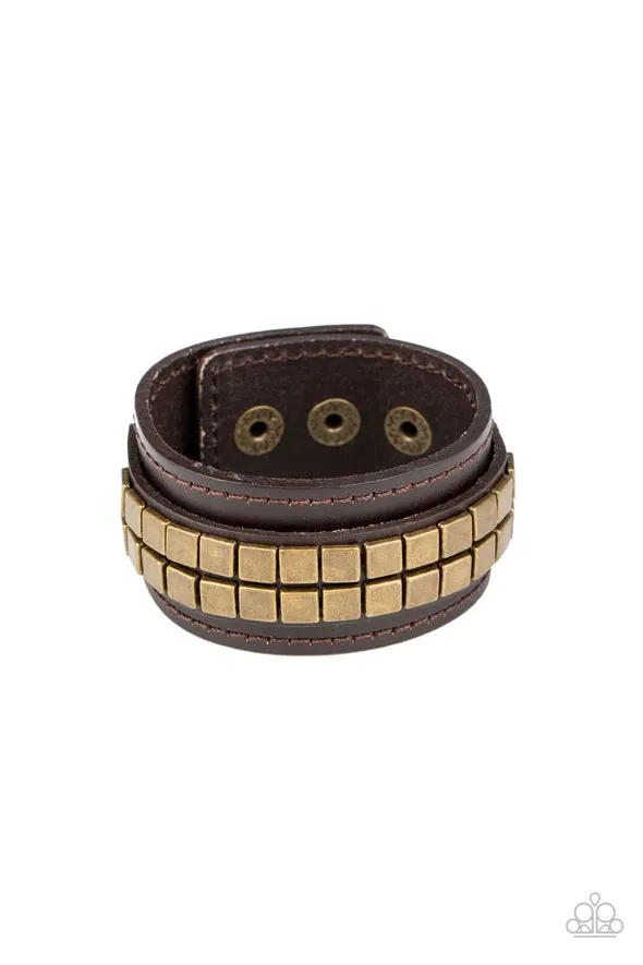 Paparazzi Accessories Bracelets Engine Room Brown Leather Bracelet Jewelry by Bretta