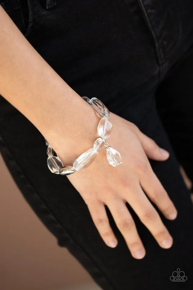 Paparazzi Accessories Gemstone Glamour White Bracelet Jewelry by Bretta Bracelets Paparazzi Accessories Gemstone Glamour White Bracelet Jewelry by Bretta Bracelets