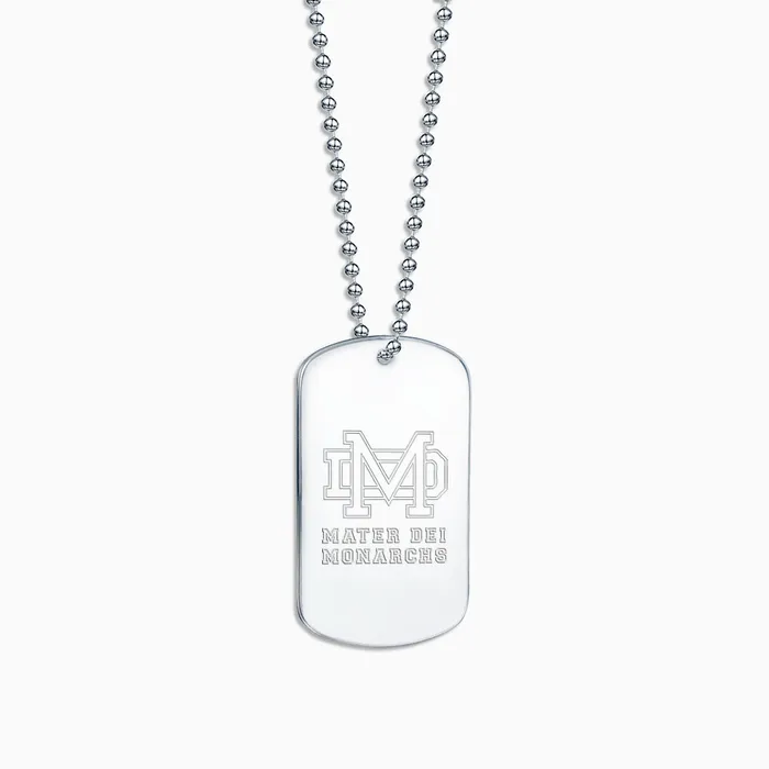 Sandy Steven Engravers Necklaces Engravable Mens Stainless Steel Dog Tag Slider Necklace with Ball Chain Large