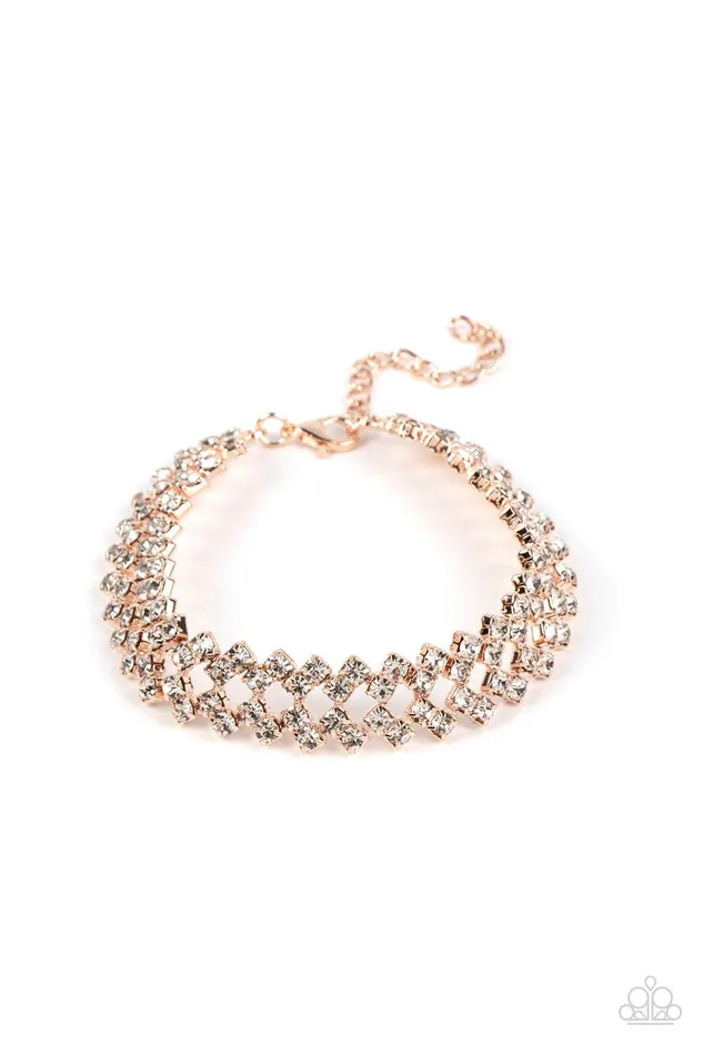 Seize the Sizzle Rose Gold Bracelet Jewelry by Bretta Paparazzi Accessories Bracelets